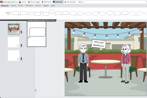 interfaccia Storyboard That