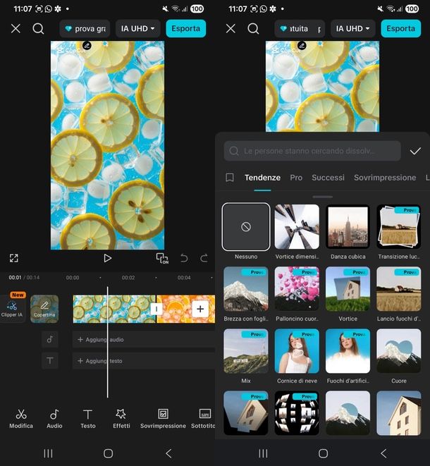 Video con foto che scorrono