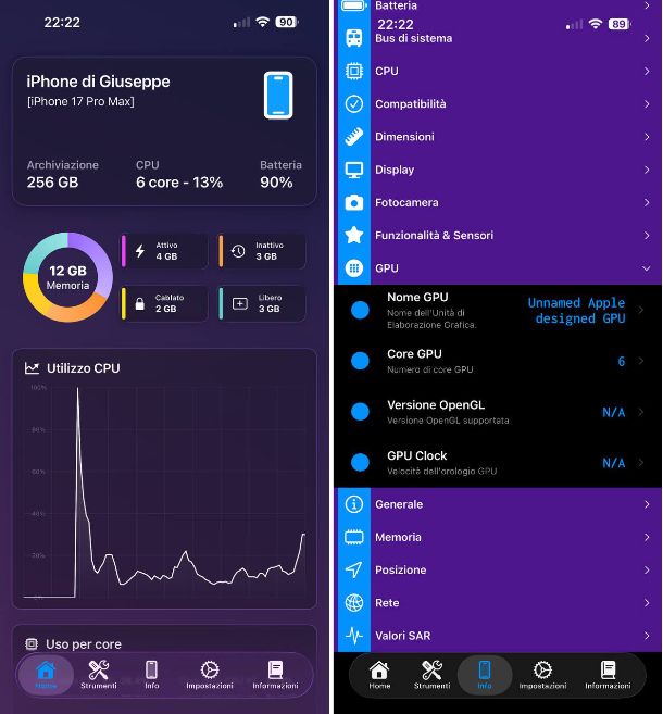 Come vedere che scheda video ho su iPhone e iPad