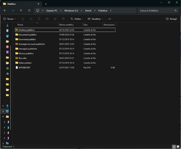Cartella Pubblica Windows
