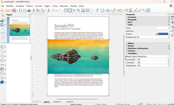 libreoffice inseirie immagine pdf