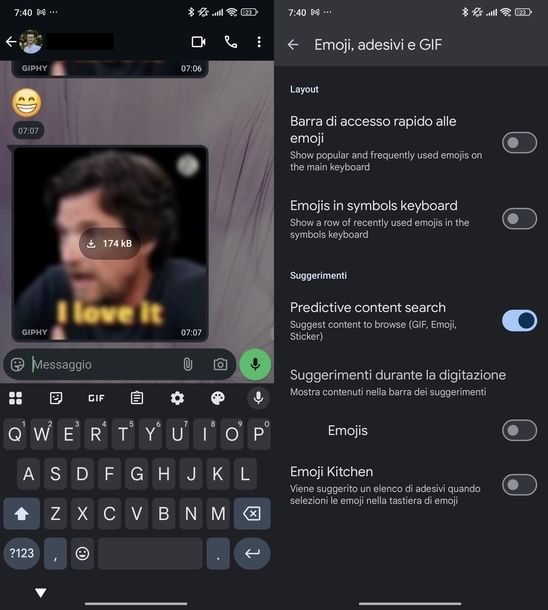 Eliminare emoji recenti Gboard Android