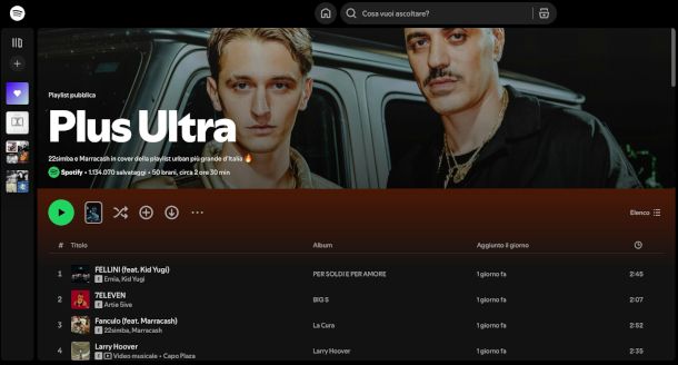 playlist Plus Ultra su Spotify