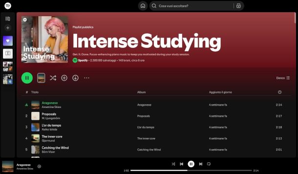 playlist Intense studying Spotify