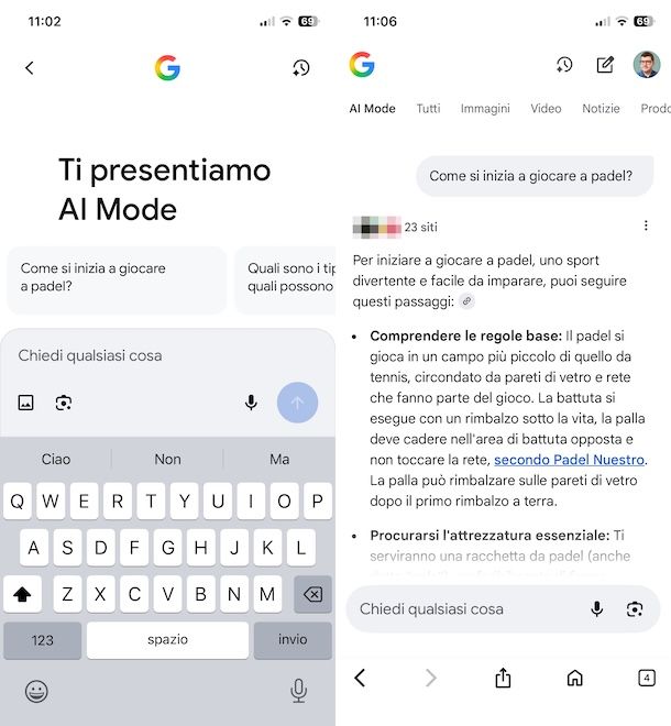Come funziona AI Mode da smartphone