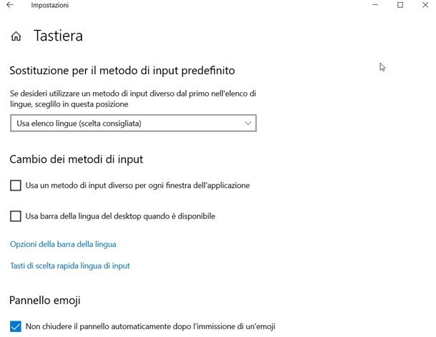 Come cambiare lingua Windows 10