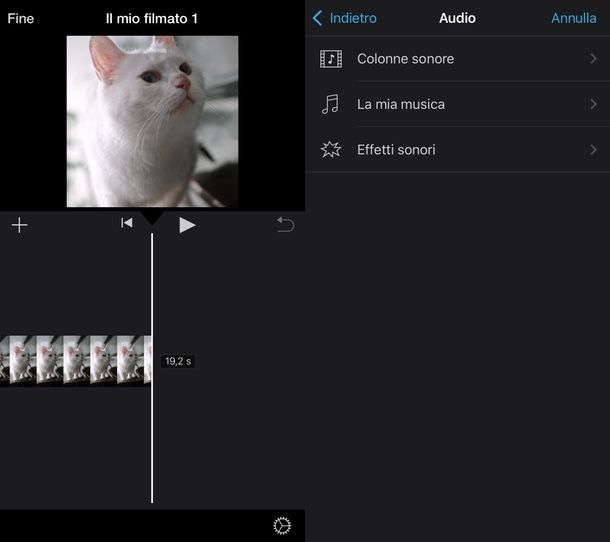 iMovie app per fare video con musica iPhone
