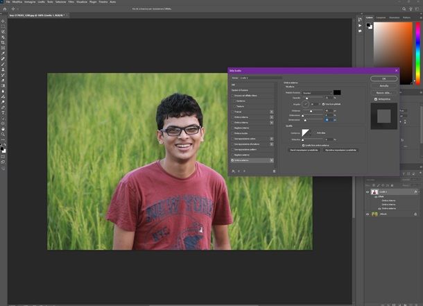 photoshop ombre stile livello