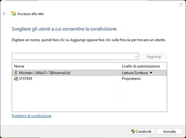 Cartella condivisa Windows