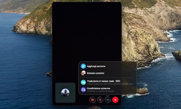 Condividere lo schermo su FaceTime da Mac