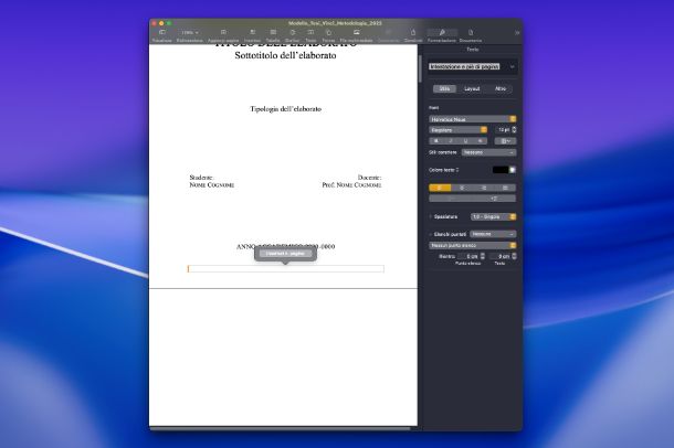 Come numerare tutte le pagine della tesi