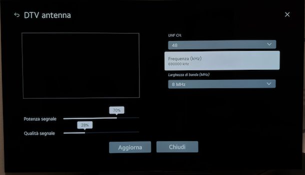 Sintonizzare canali manualmente Smart TV LG