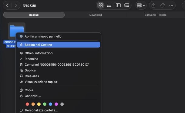 Eliminare vecchi backup iPhone iPad