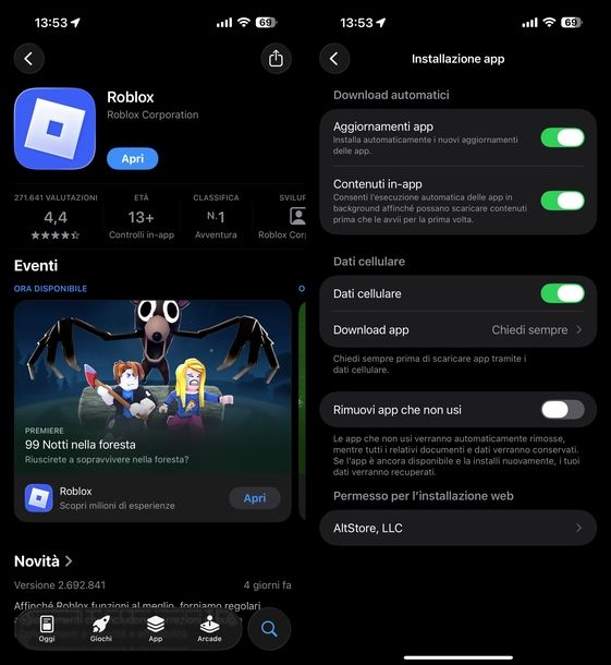 Aggiornare Roblox iOS