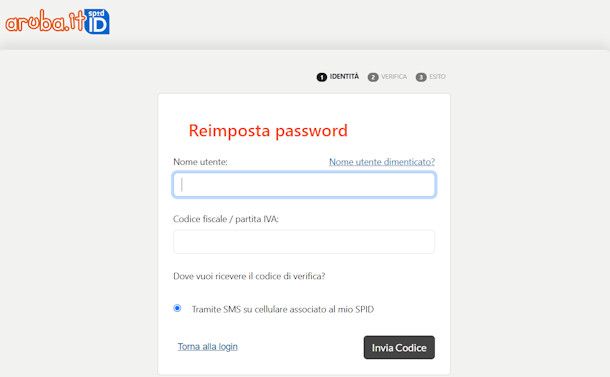 Come recuperare SPID Aruba