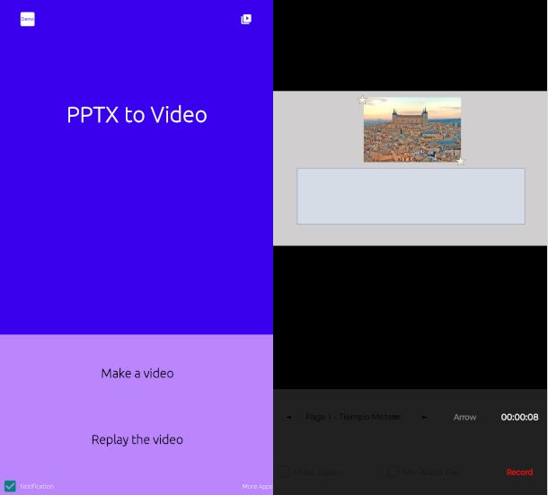 schermate app PPTX to video converter