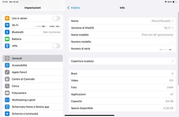 Nome modello iPad