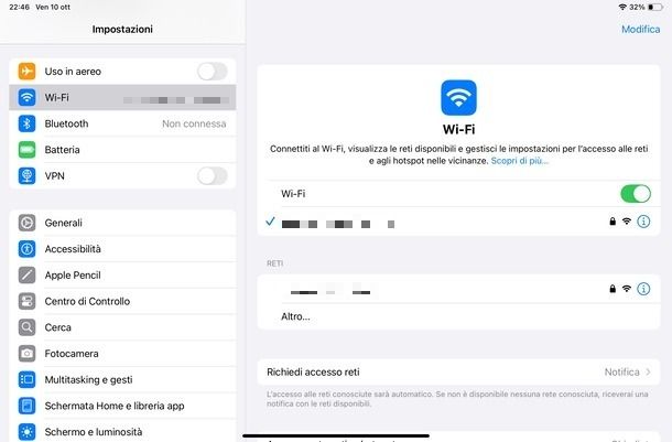 Connettere iPad