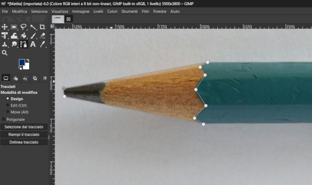 creazione tracciato su GIMP