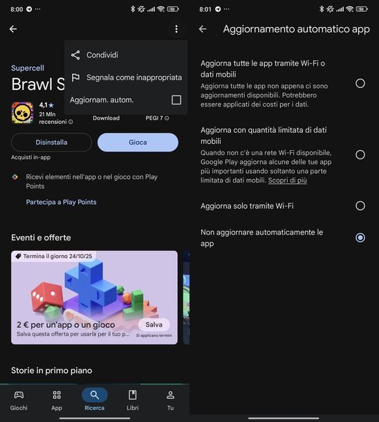 Non aggiornare Brawl Stars Android