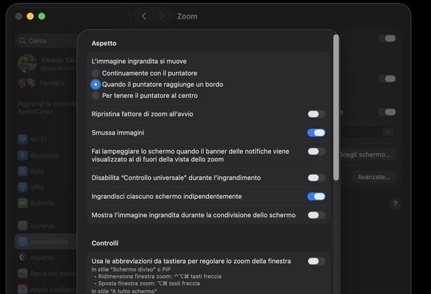 Ingrandire schermo Mac