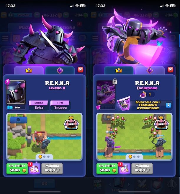 Evoluzione carte Clash Royale