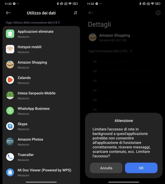 Attivare limitazione dati in background Xiaomi