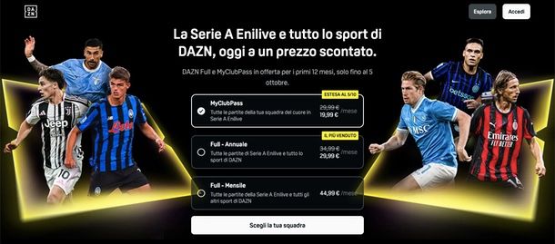 come attivare offerta DAZN 19 99