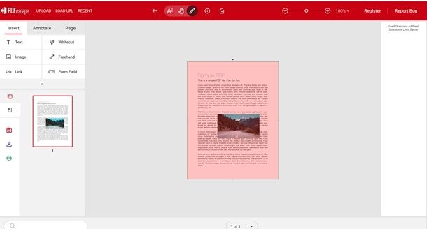pdf escape immagine