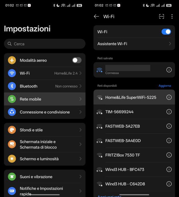Rete WiFi pubblica Android