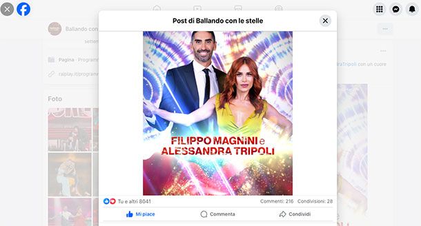 Come si vota a Ballando con le Stelle su Facebook