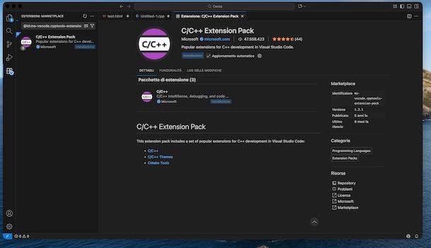Estensione C++ per VS Code