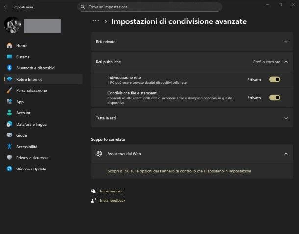 Condivisione Windows
