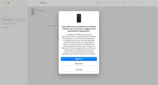 Modalità di recupero iPhone