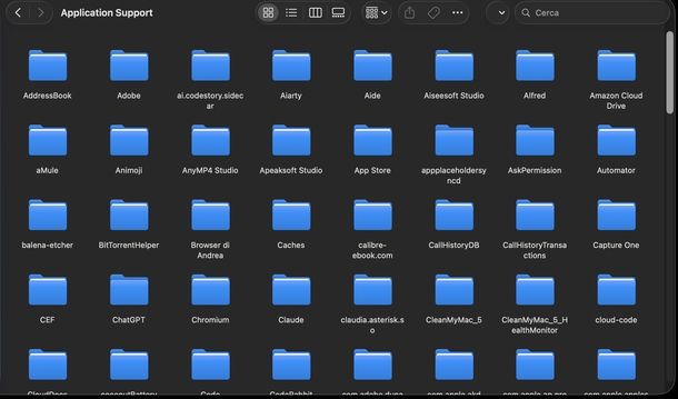Rimuovere file residui applicazioni Mac