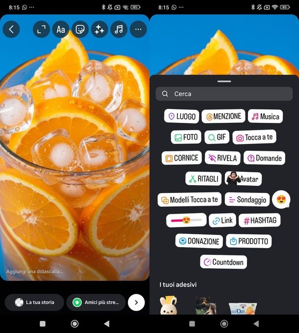 Storia Instagram con foto