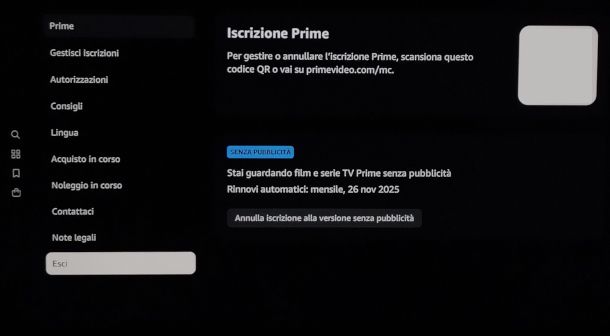 logout app Prime Video