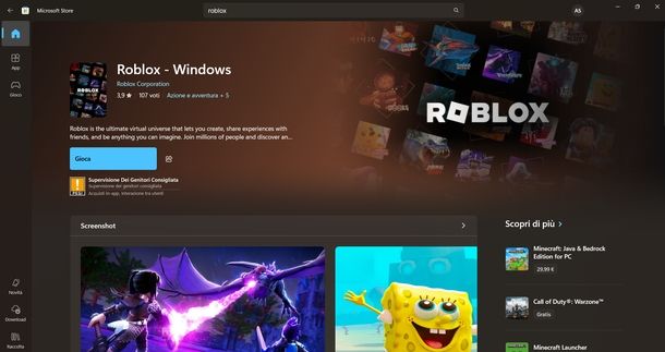 Aggiornare Roblox Windows