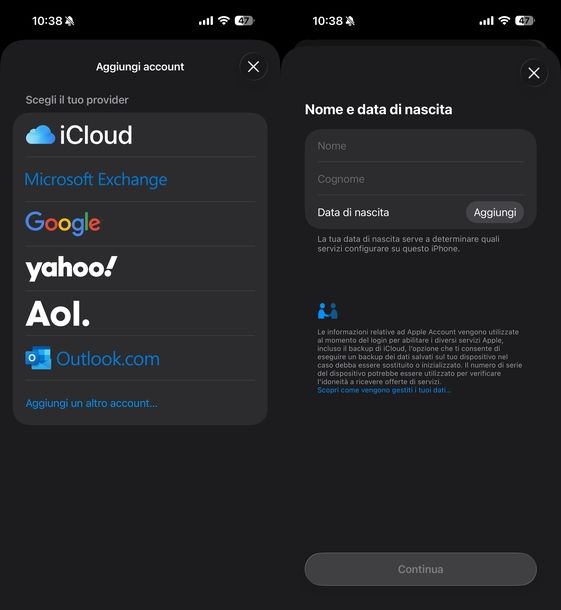 Creare nuovo indirizzo email iCloud iOS