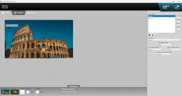 interfaccia Open DVD