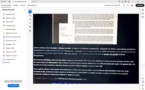 acrobat reader copiare testo pdf