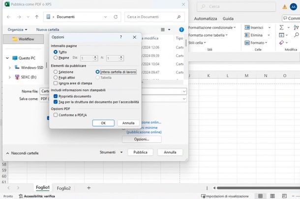 Excel salvare più foglio PDF