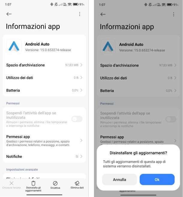 Come disinstallare un aggiornamento app Android
