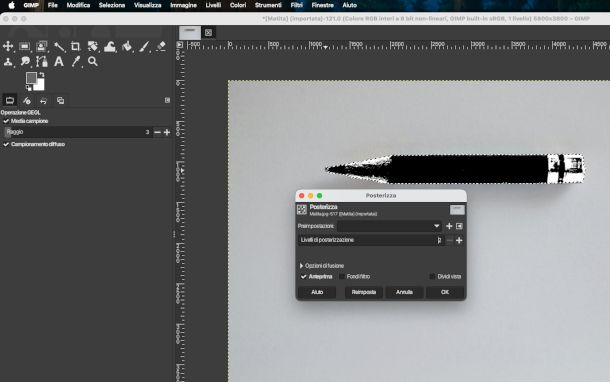 posterizzazione immagine su GIMP