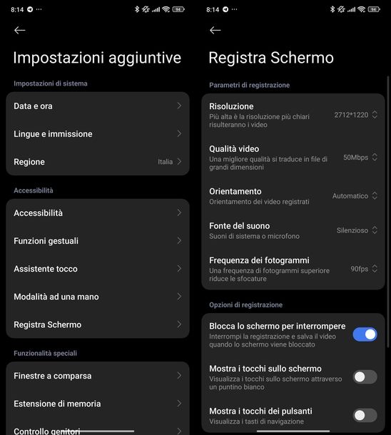 Salvare storie Instagram altri registrazione schermo Android