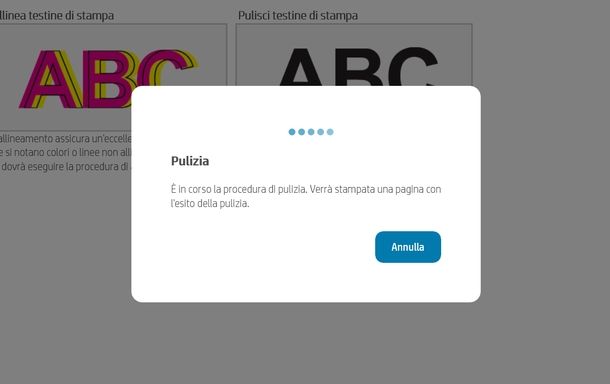 Pulire ugelli stampante HP app Windows