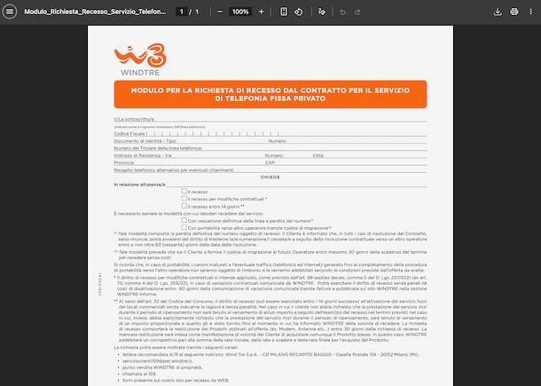 disdetta windtre cube