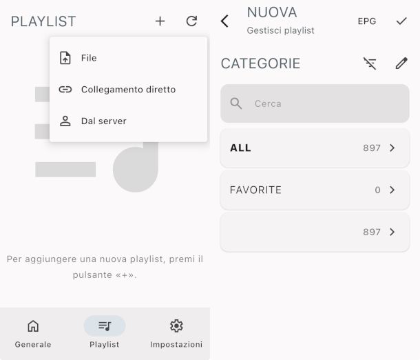 schermate app OTTplayertv