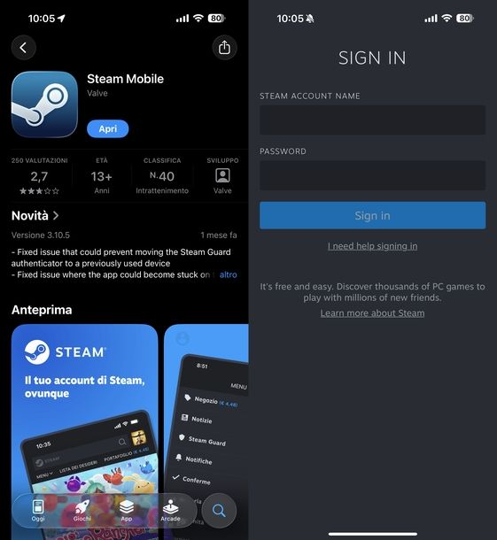 Scaricare Steam iOS