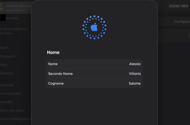 Modificare nome associato iCloud macOS